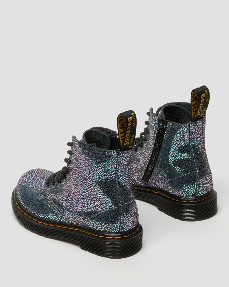 Dr Martens Toddler 1460 Pascal Iridescent Snørestøvler Børn Metal | DK 698JPQ